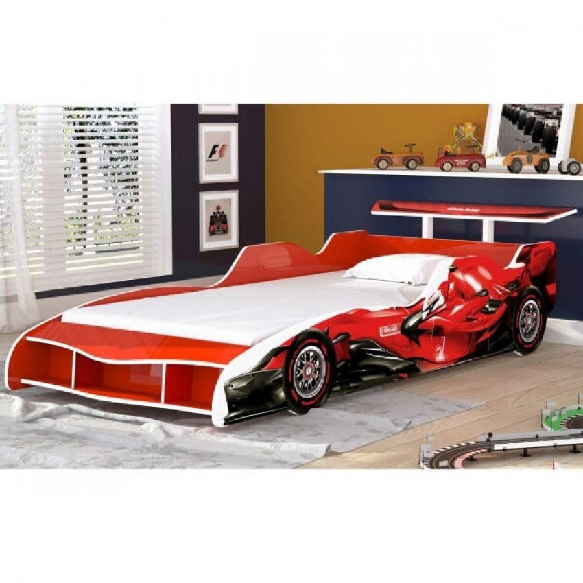 Cama Infantil Carro Corrida Formula 1 Vermelho